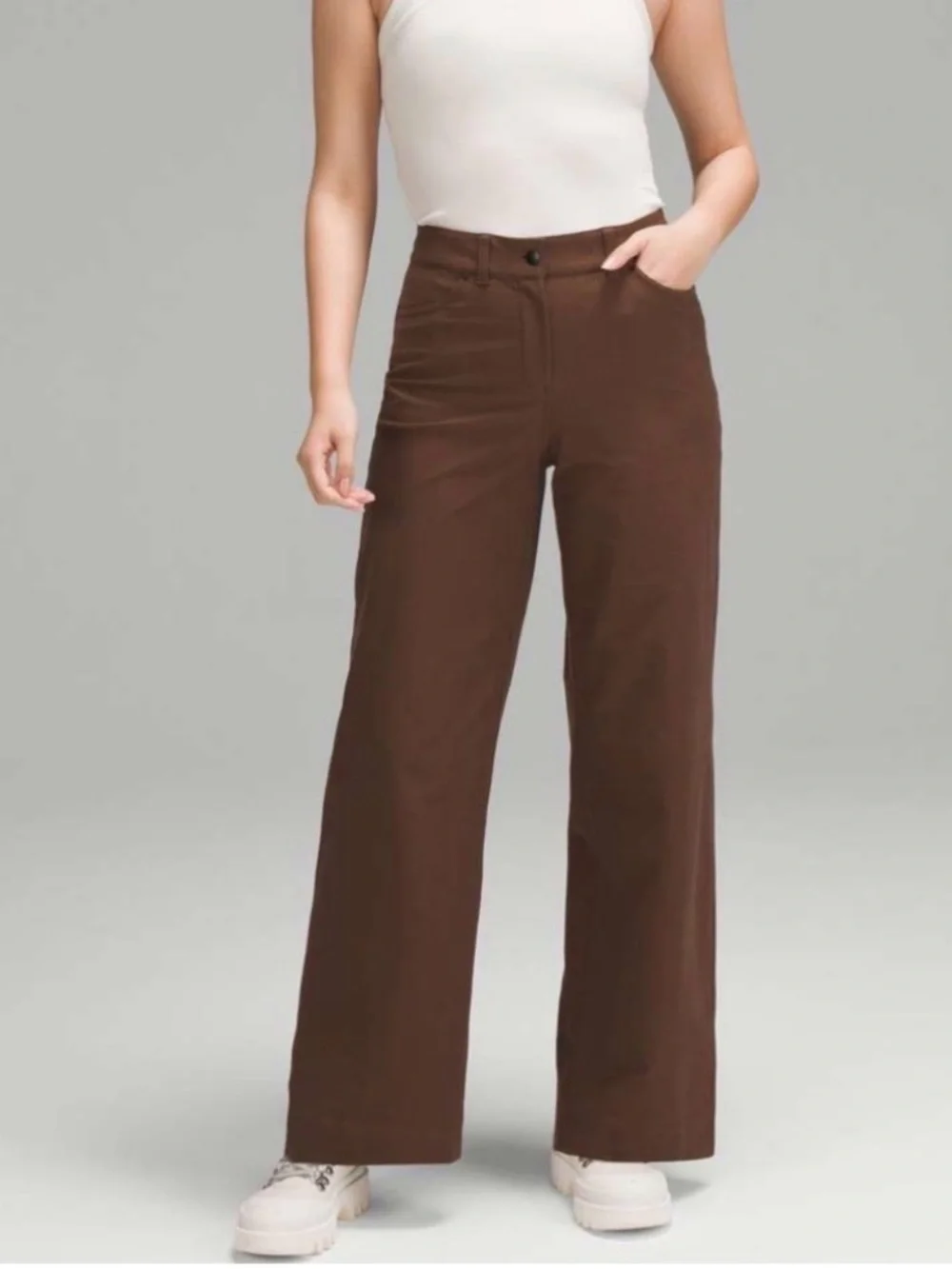 Lululemon City Sleek 5 Pocket Wide-Leg High-Rise Pant Utilitech Roasted Brown